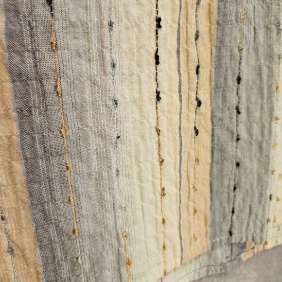 Alfred Dunner Blouse womens 14 colorful crinkly embroidered shell buttons career - Picture 5 of 16